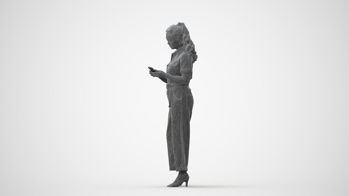 3D people model woman formal standing, scanned human for 3ds Max rendering, square thumbnail