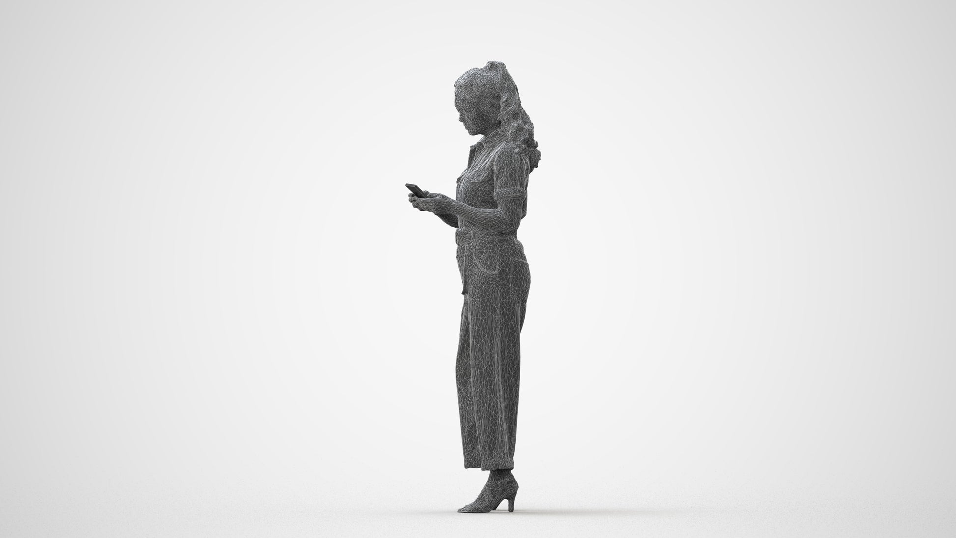 3D people model woman formal standing, scanned human for 3ds Max rendering, square thumbnail