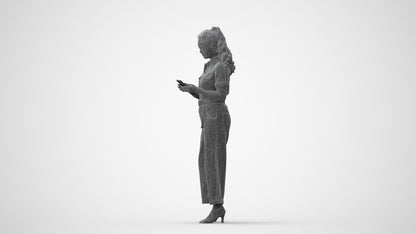 3D people model woman formal standing, scanned human for 3ds Max rendering, square thumbnail