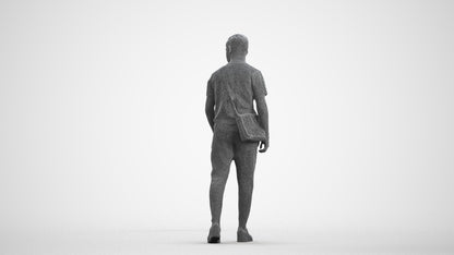realistic 3D human boy casual kids, archviz people FBX OBJ for Blender, wireframe front view