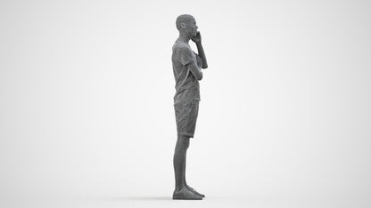 realistic 3D people man casual standing, render-ready for V-Ray and Corona, FBX OBJ, wireframe side view