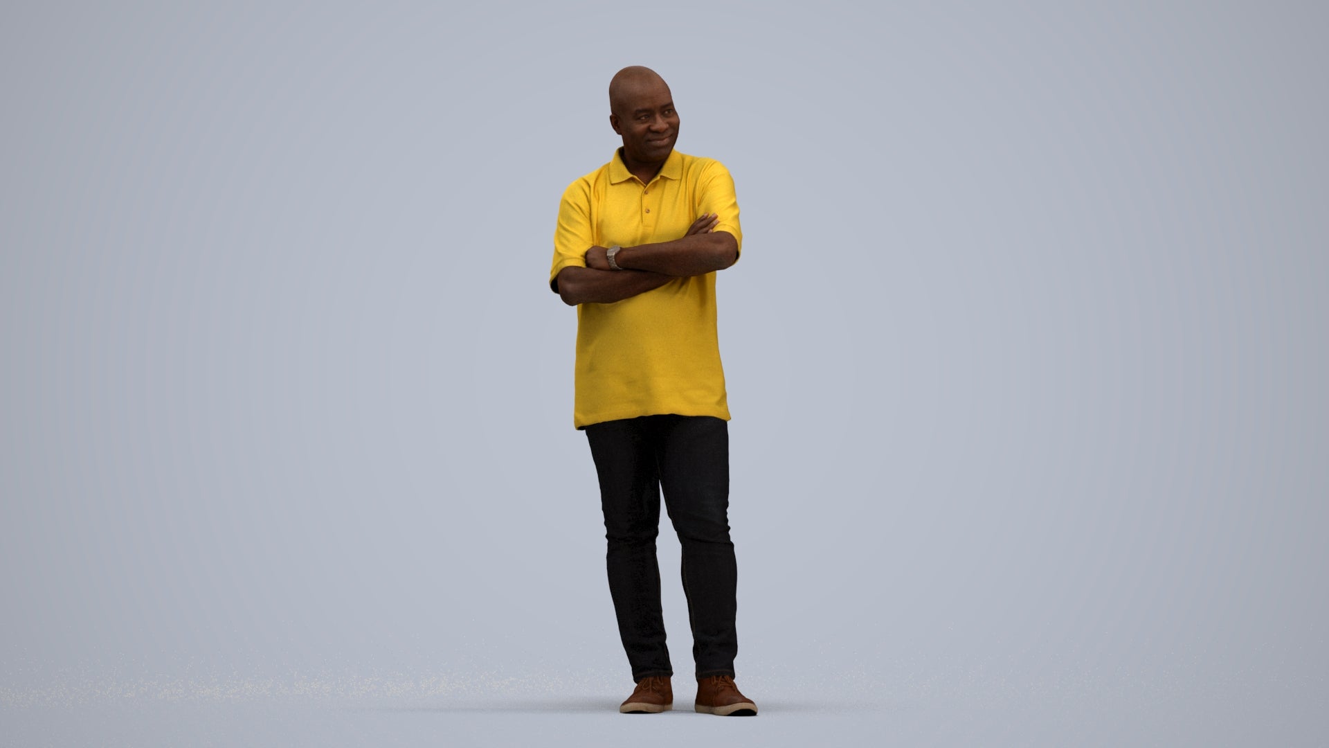 scanned 3D man casual standing, photogrammetry people for Enscape and V-Ray, standing pose render