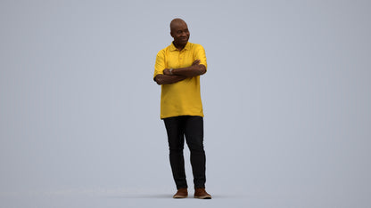 scanned 3D man casual standing, photogrammetry people for Enscape and V-Ray, standing pose render