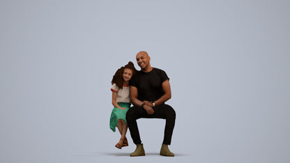 3D scanned girl kids casual, photorealistic archviz people for Enscape and SketchUp, standing pose render