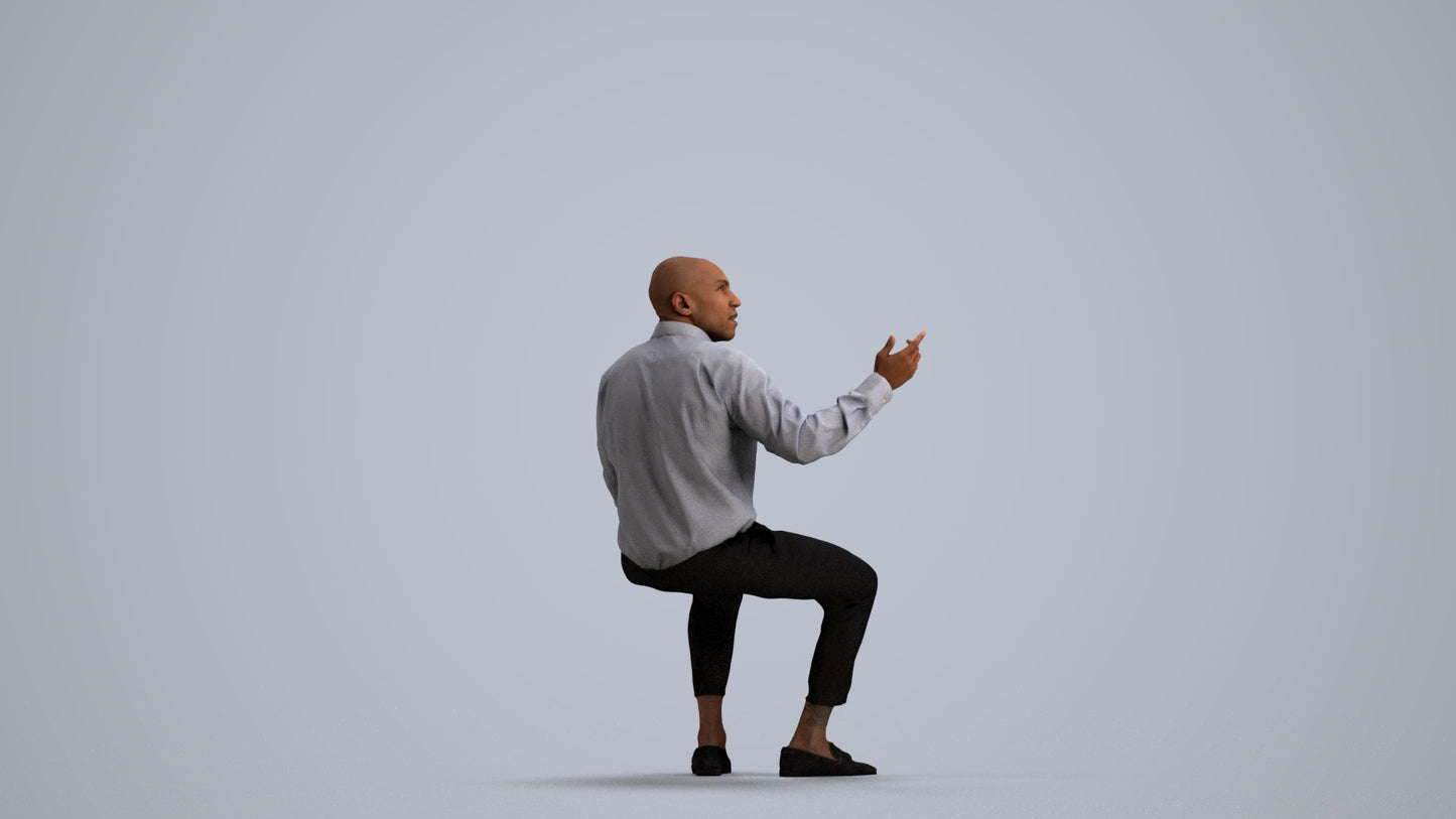 photogrammetry 3D man business, realistic human model archviz FBX, front view render