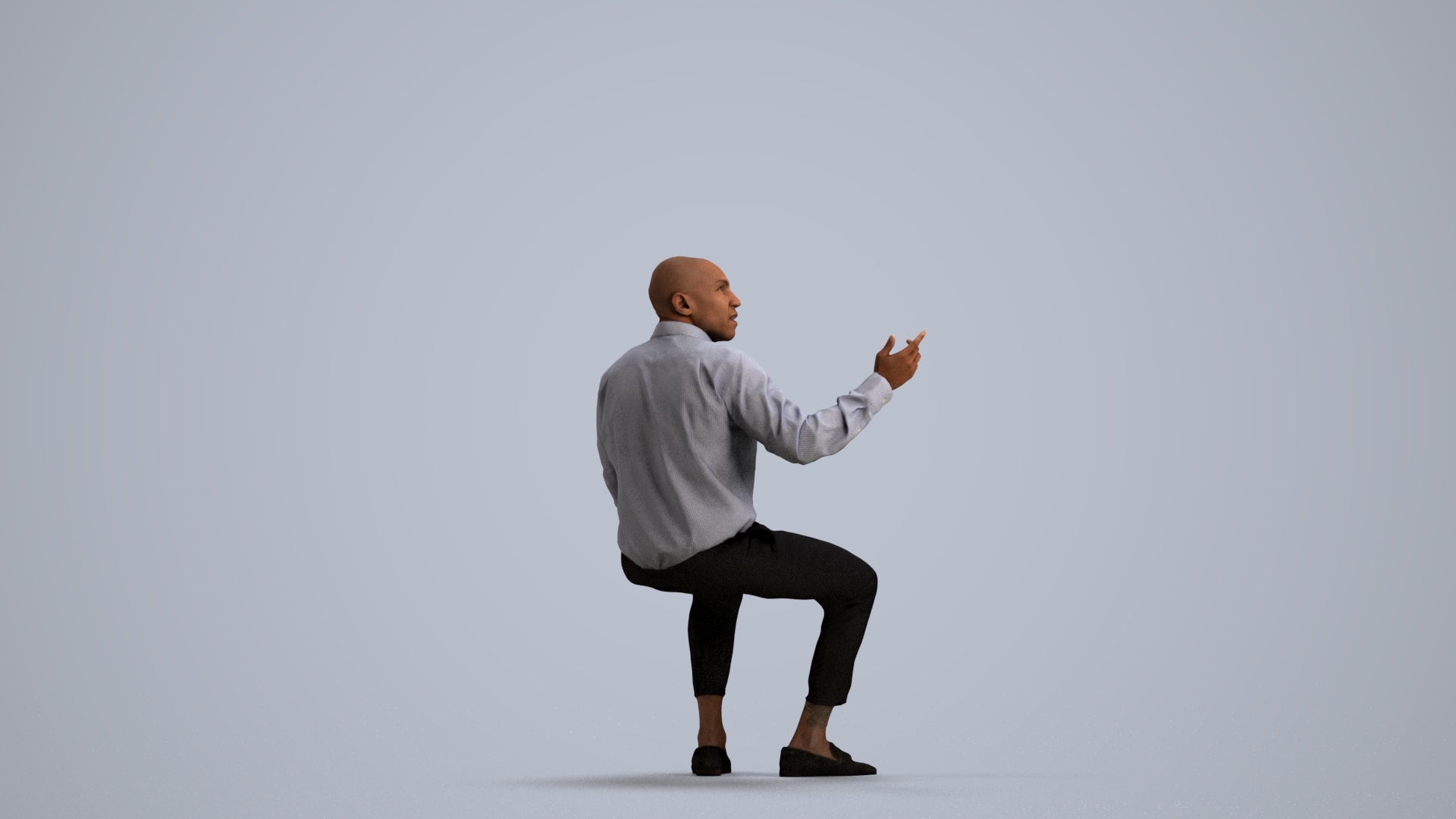 photogrammetry 3D man business, realistic human model archviz FBX, front view render
