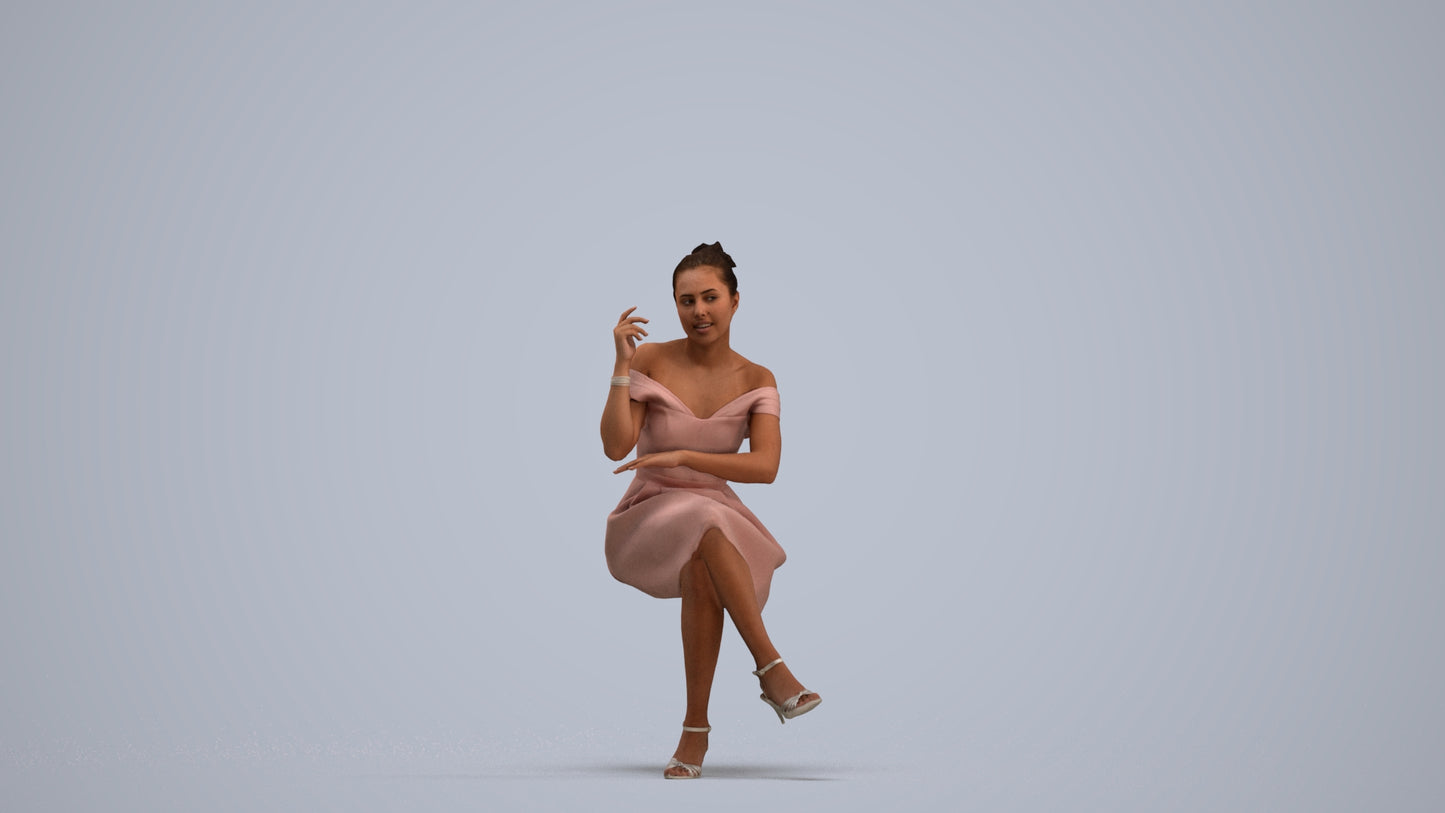 3D people model woman formal formalaffairs, scanned human for 3ds Max rendering, standing pose render