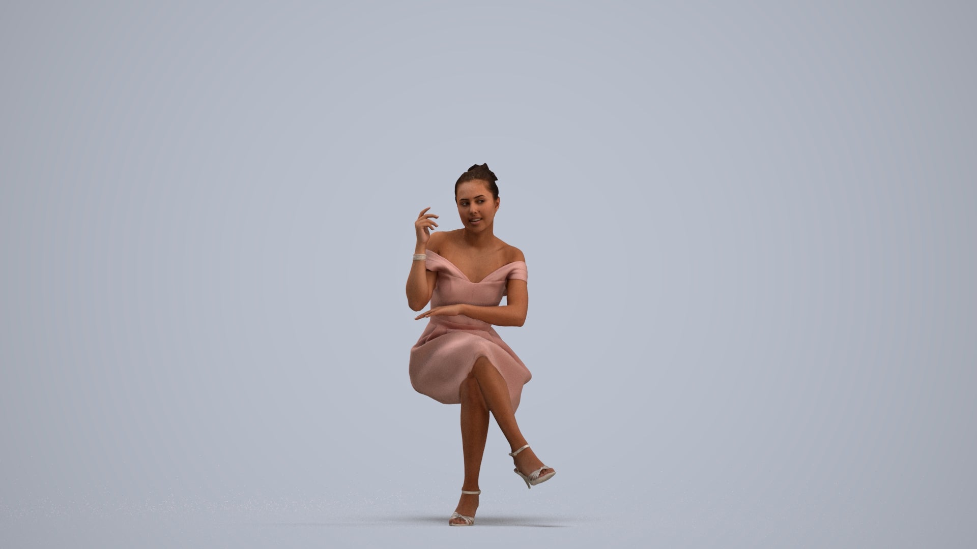 3D people model woman formal formalaffairs, scanned human for 3ds Max rendering, standing pose render