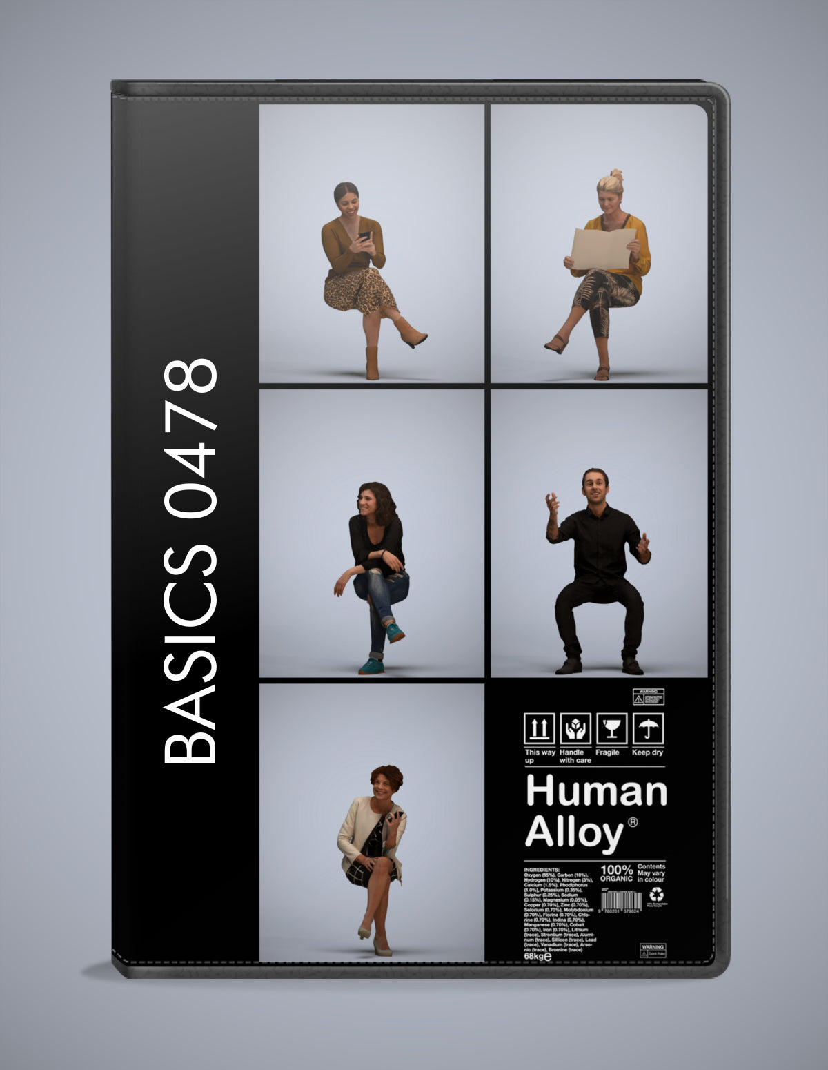 scanned 3D people sitting collection, 5 photogrammetry models for Enscape and V-Ray