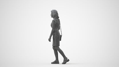 realistic 3D people woman business walking, render-ready for V-Ray and Corona, FBX OBJ, square thumbnail