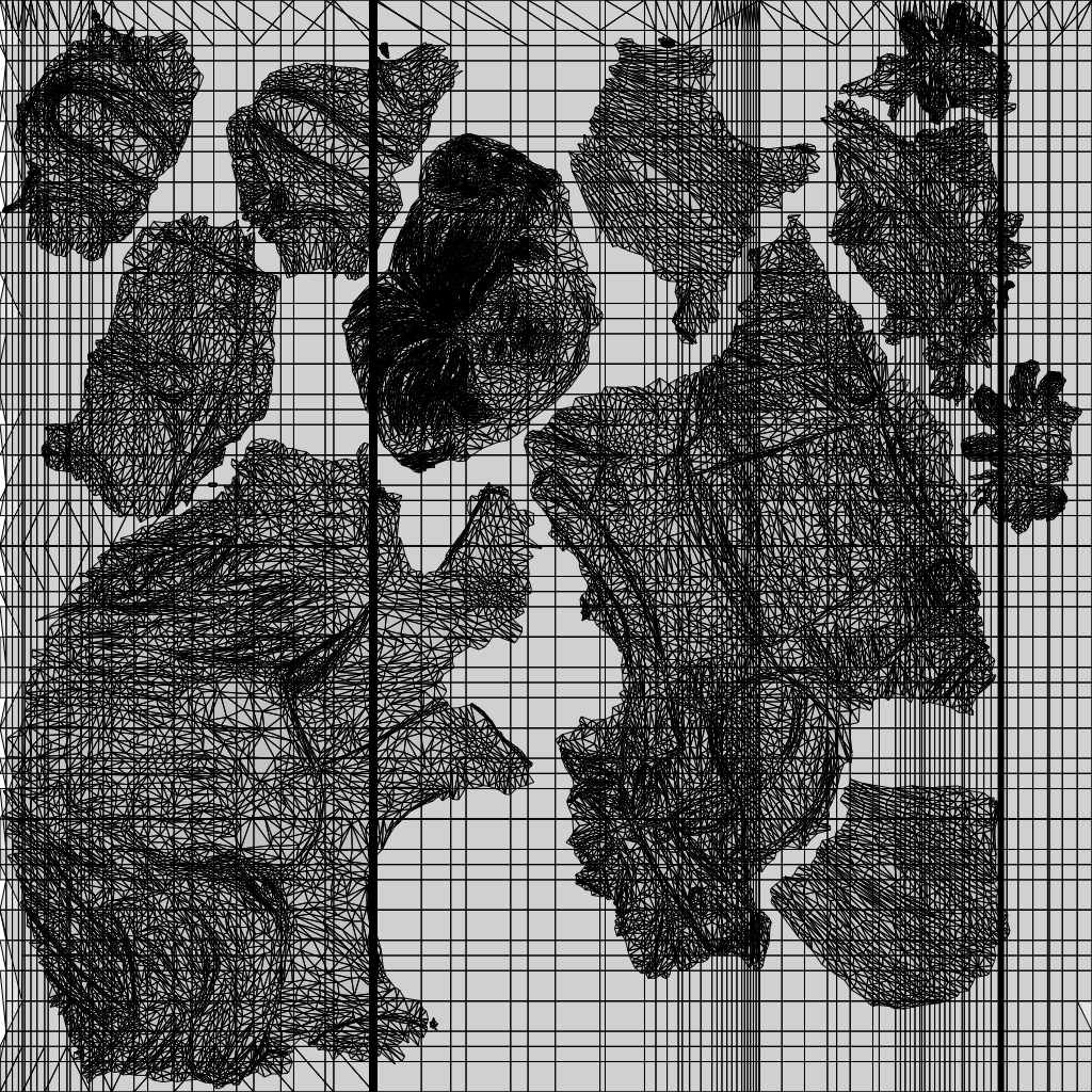 3D people model woman casual sitting, scanned human for 3ds Max rendering, wireframe top-down view