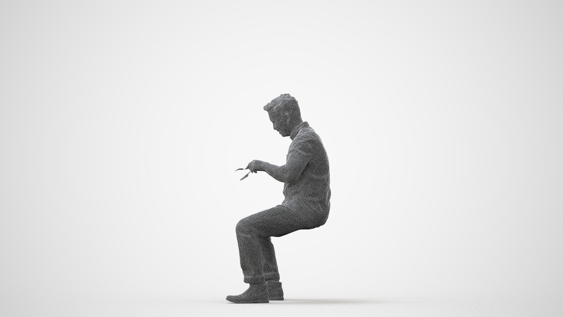 scanned 3D man casual business, photogrammetry people for Enscape and V-Ray, square thumbnail