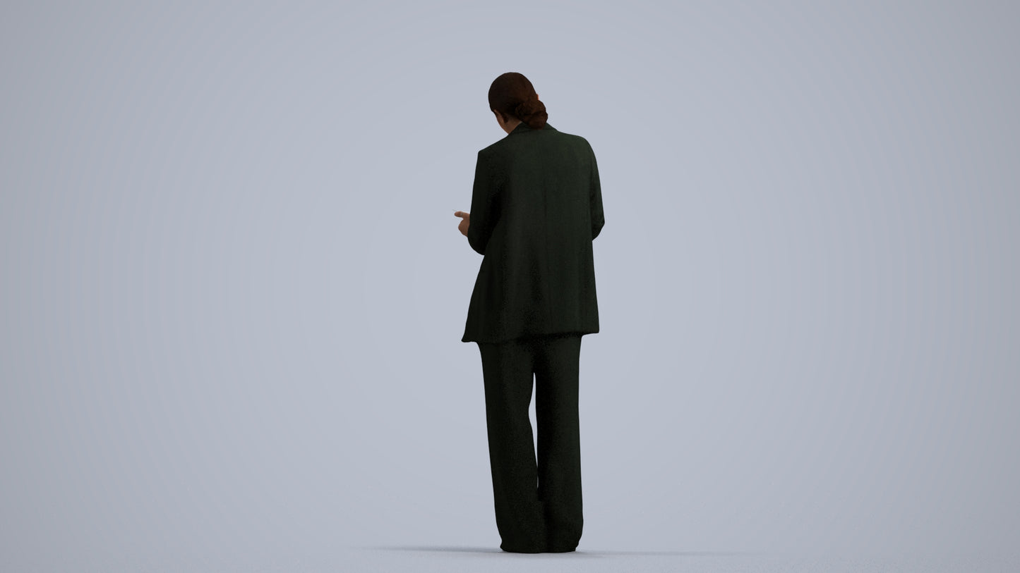 realistic 3D people woman business, render-ready for V-Ray and Corona, FBX OBJ, front view render