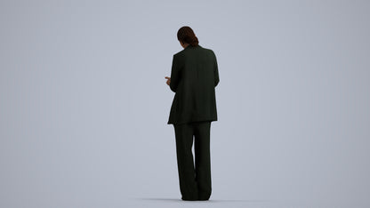 realistic 3D people woman business, render-ready for V-Ray and Corona, FBX OBJ, front view render