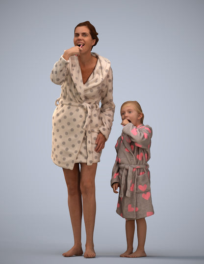 realistic 3D girl kids, scanned archviz people for Blender and 3ds Max