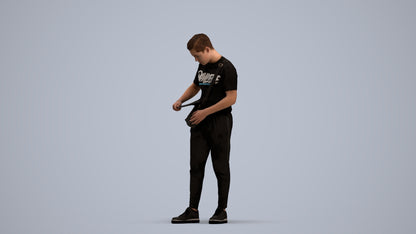 realistic 3D human boy casual kids, archviz people FBX OBJ for Blender, standing pose render