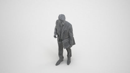 realistic 3D people man business, render-ready for V-Ray and Corona, FBX OBJ, wireframe three-quarter view