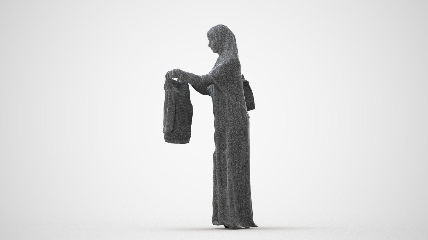 scanned 3D woman shopping, photogrammetry people for Enscape and V-Ray, square thumbnail