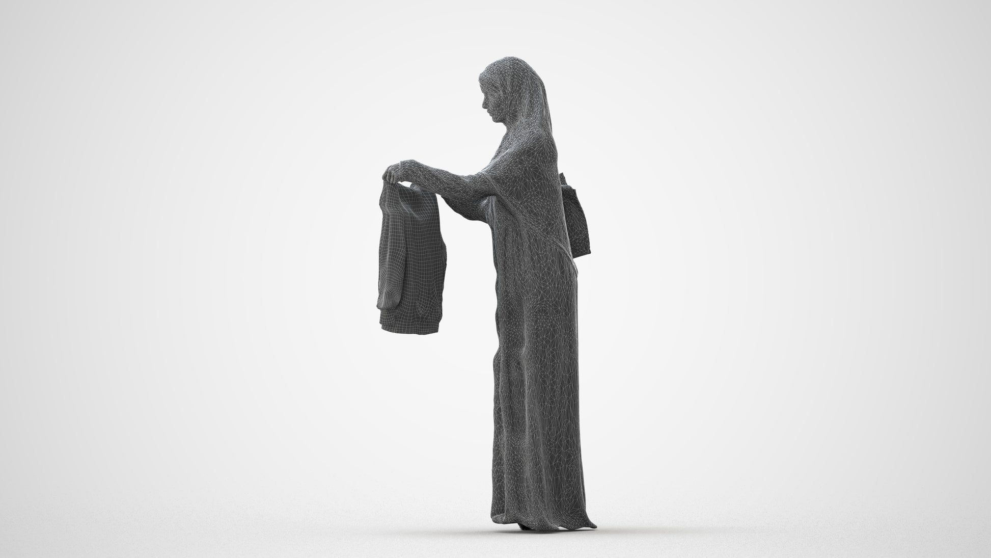 scanned 3D woman shopping, photogrammetry people for Enscape and V-Ray, square thumbnail