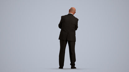 scanned 3D man business mix, photogrammetry people for Enscape and V-Ray, front view render