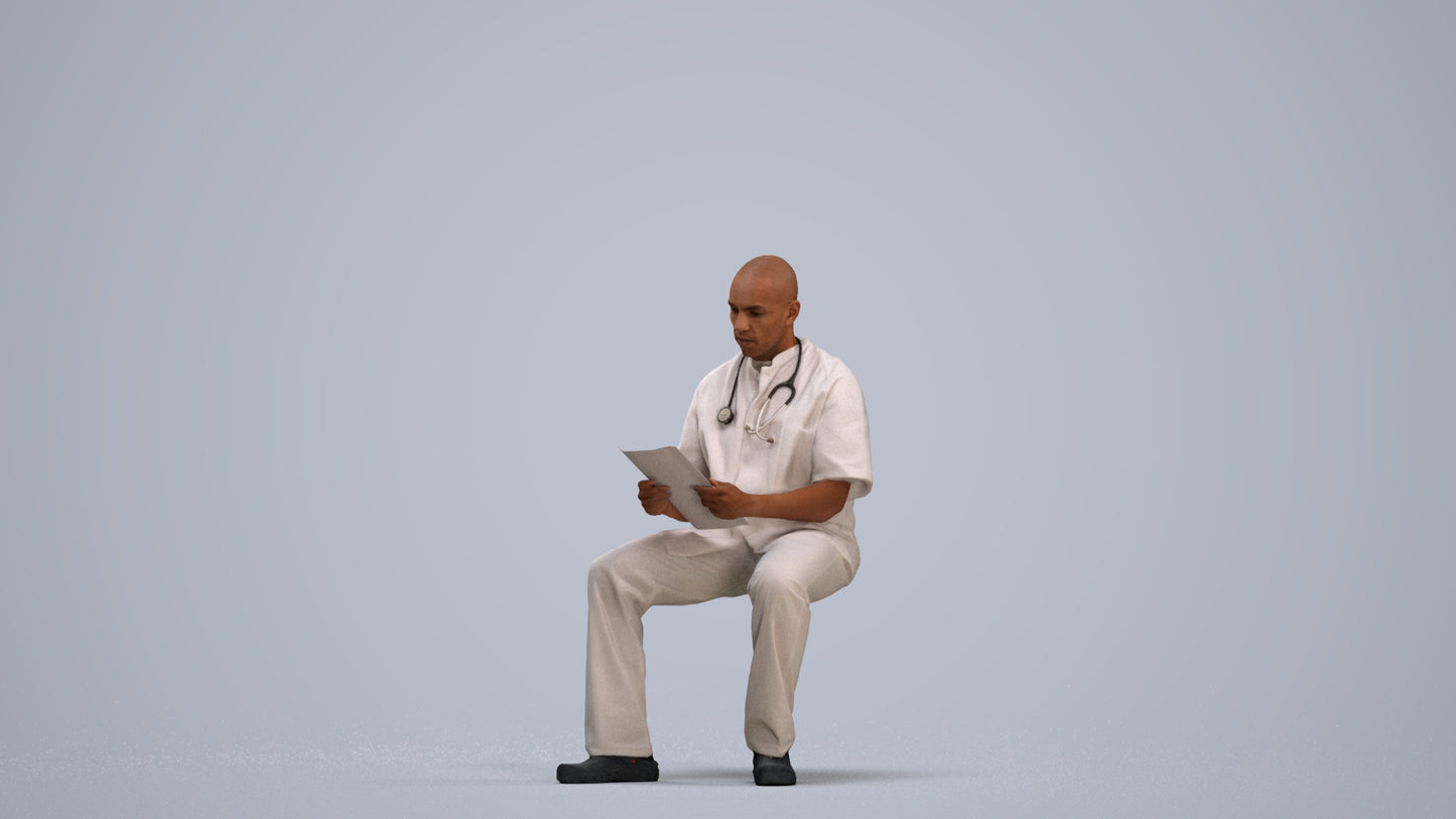 photogrammetry 3D man medical, realistic human model archviz FBX, standing pose render