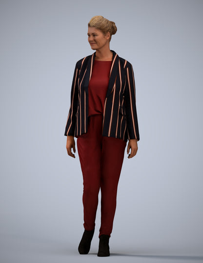 photogrammetry 3D woman business walking, realistic human model archviz FBX