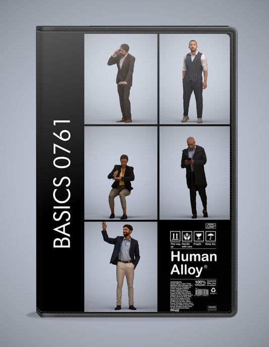 realistic 3D people business set, 5 render-ready models for V-Ray and Corona