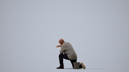 realistic 3D people senior man casual driving, render-ready for V-Ray and Corona, FBX OBJ, three-quarter view render