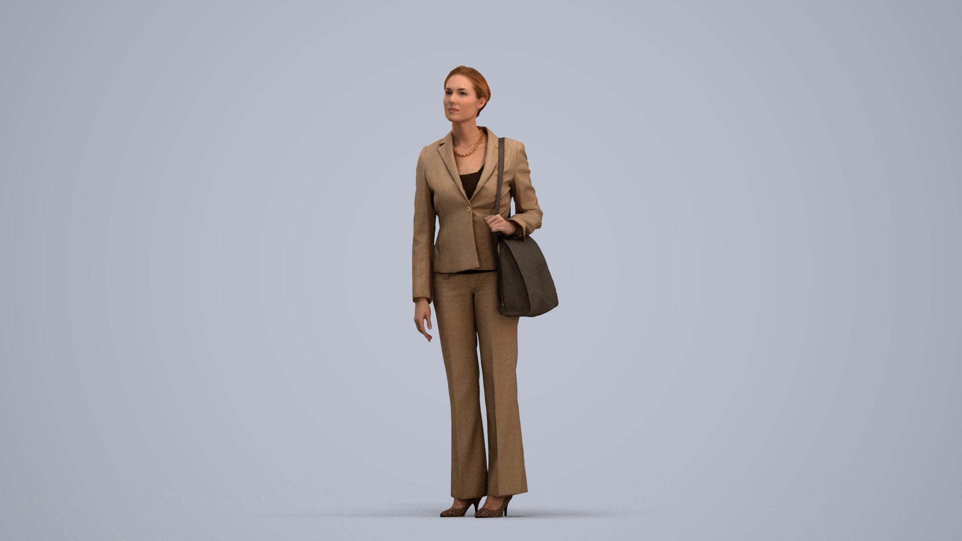 scanned 3D woman business mix, photogrammetry people for Enscape and V-Ray, standing pose render