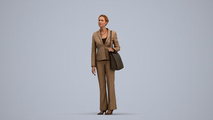 scanned 3D woman business mix, photogrammetry people for Enscape and V-Ray, standing pose render