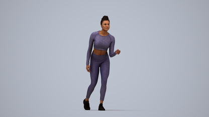 realistic 3D people woman sport, render-ready for V-Ray and Corona, FBX OBJ, top-down view render