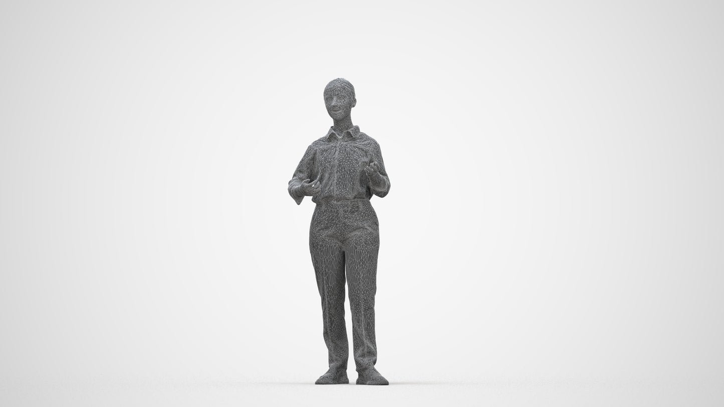 realistic 3D people girl kids, render-ready for V-Ray and Corona, FBX OBJ, wireframe back view