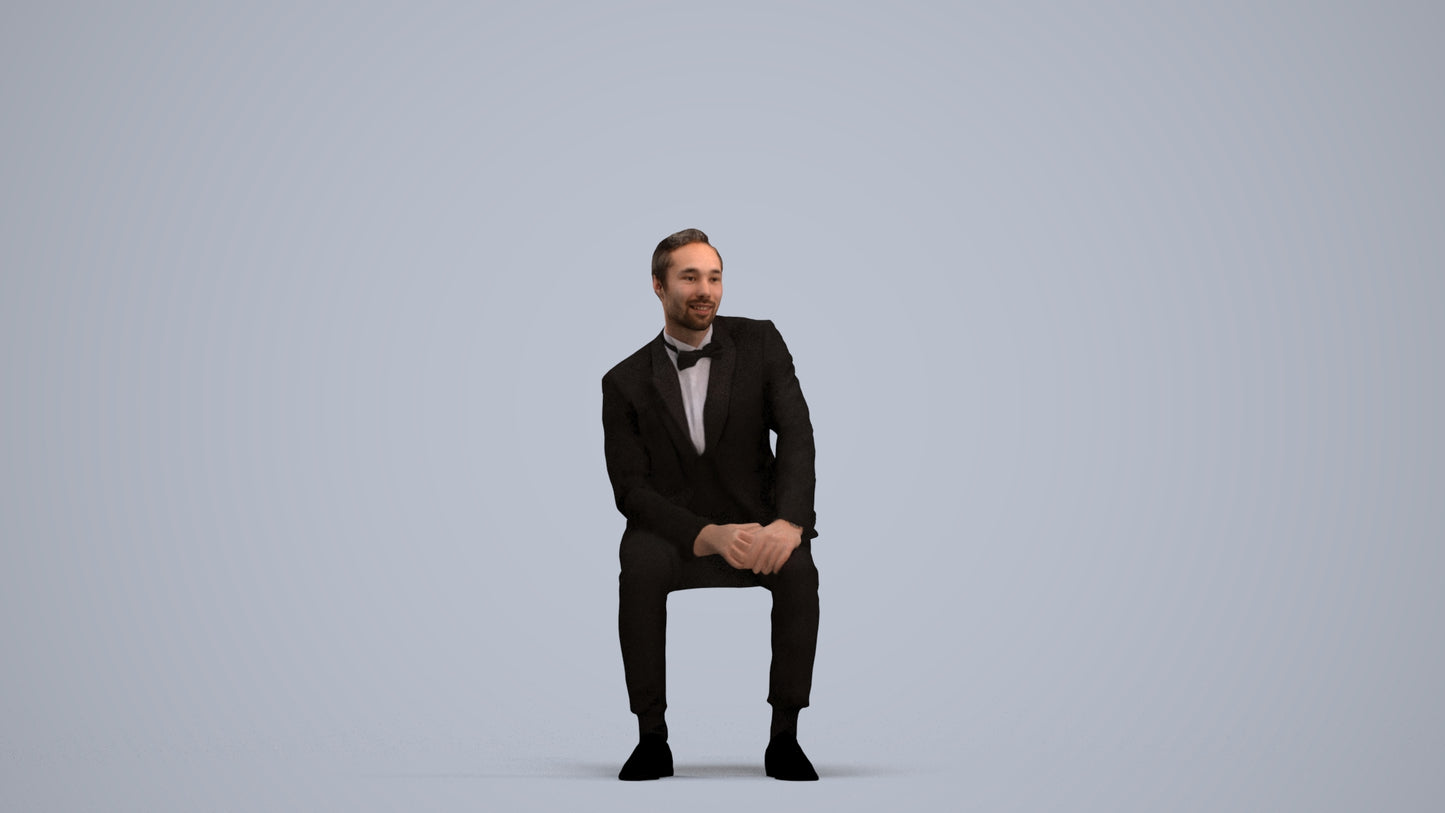 realistic 3D people man formal formalaffairs, render-ready for V-Ray and Corona, FBX OBJ, standing pose render