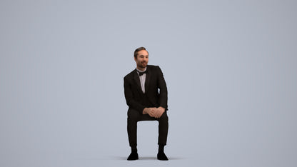 realistic 3D people man formal formalaffairs, render-ready for V-Ray and Corona, FBX OBJ, standing pose render