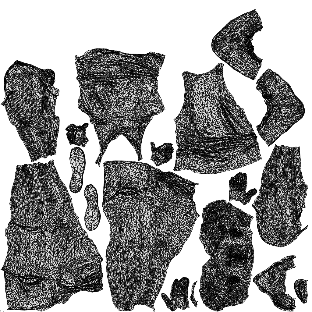 realistic 3D woman sport, scanned archviz people for Blender and 3ds Max, wireframe top-down view