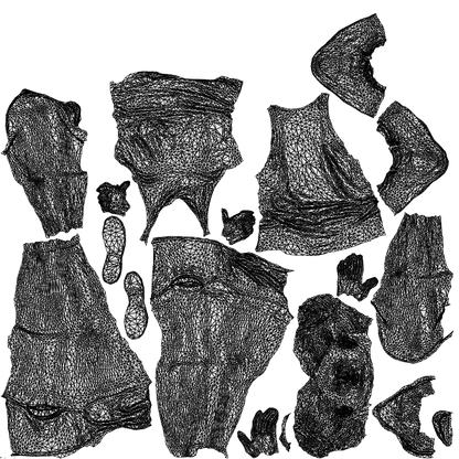 realistic 3D woman sport, scanned archviz people for Blender and 3ds Max, wireframe top-down view