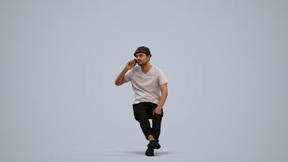 photogrammetry 3D man casual sitting, realistic human model archviz FBX, standing pose render