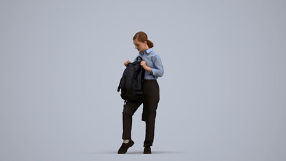 realistic 3D human girl kids, archviz people FBX OBJ for Blender, standing pose render