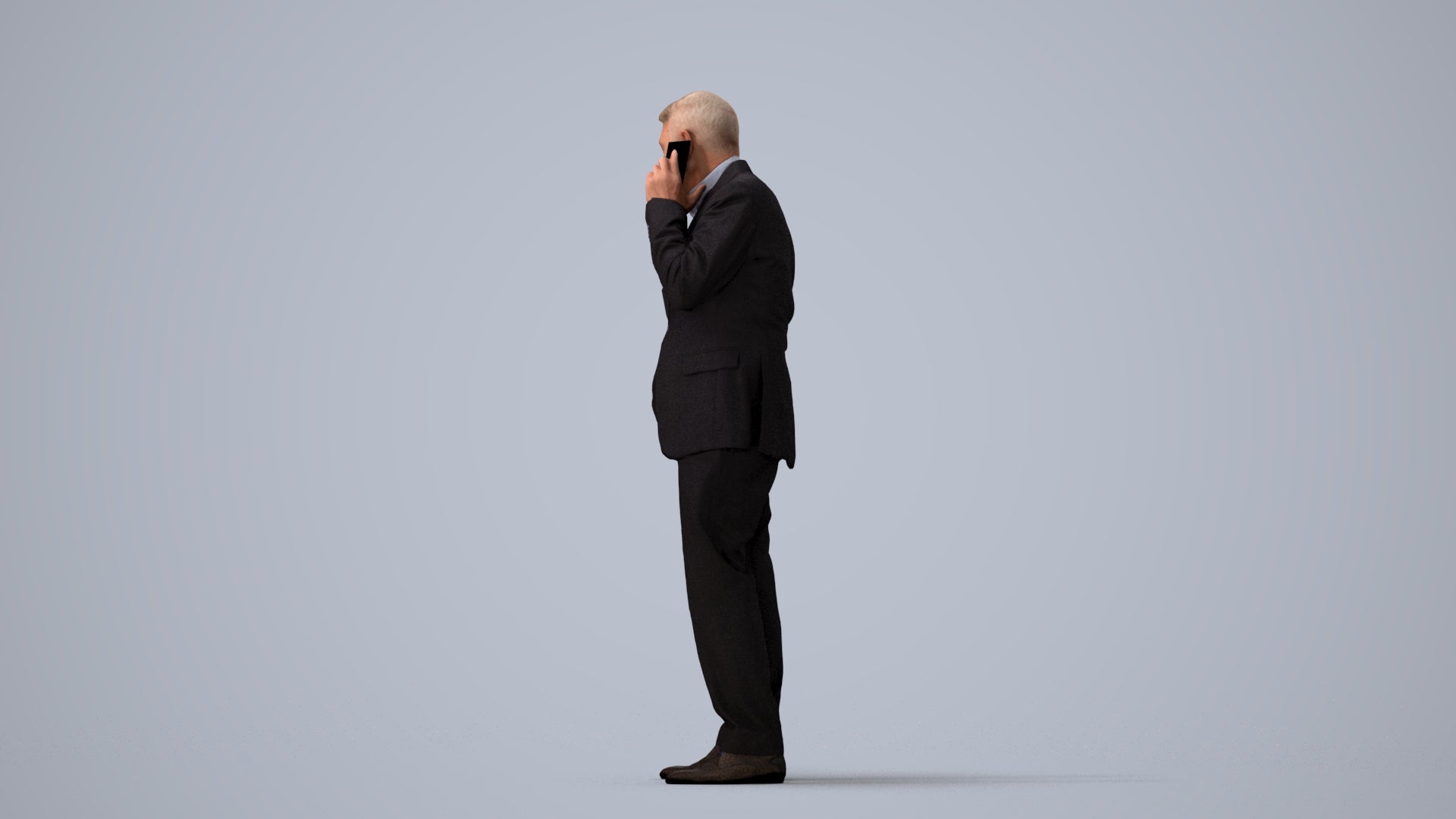 scanned 3D senior man business, photogrammetry people for Enscape and V-Ray, three-quarter view render