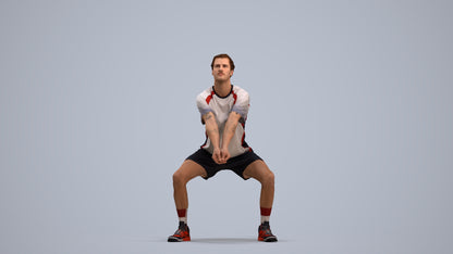 3D people model man sport, scanned human for 3ds Max rendering, standing pose render