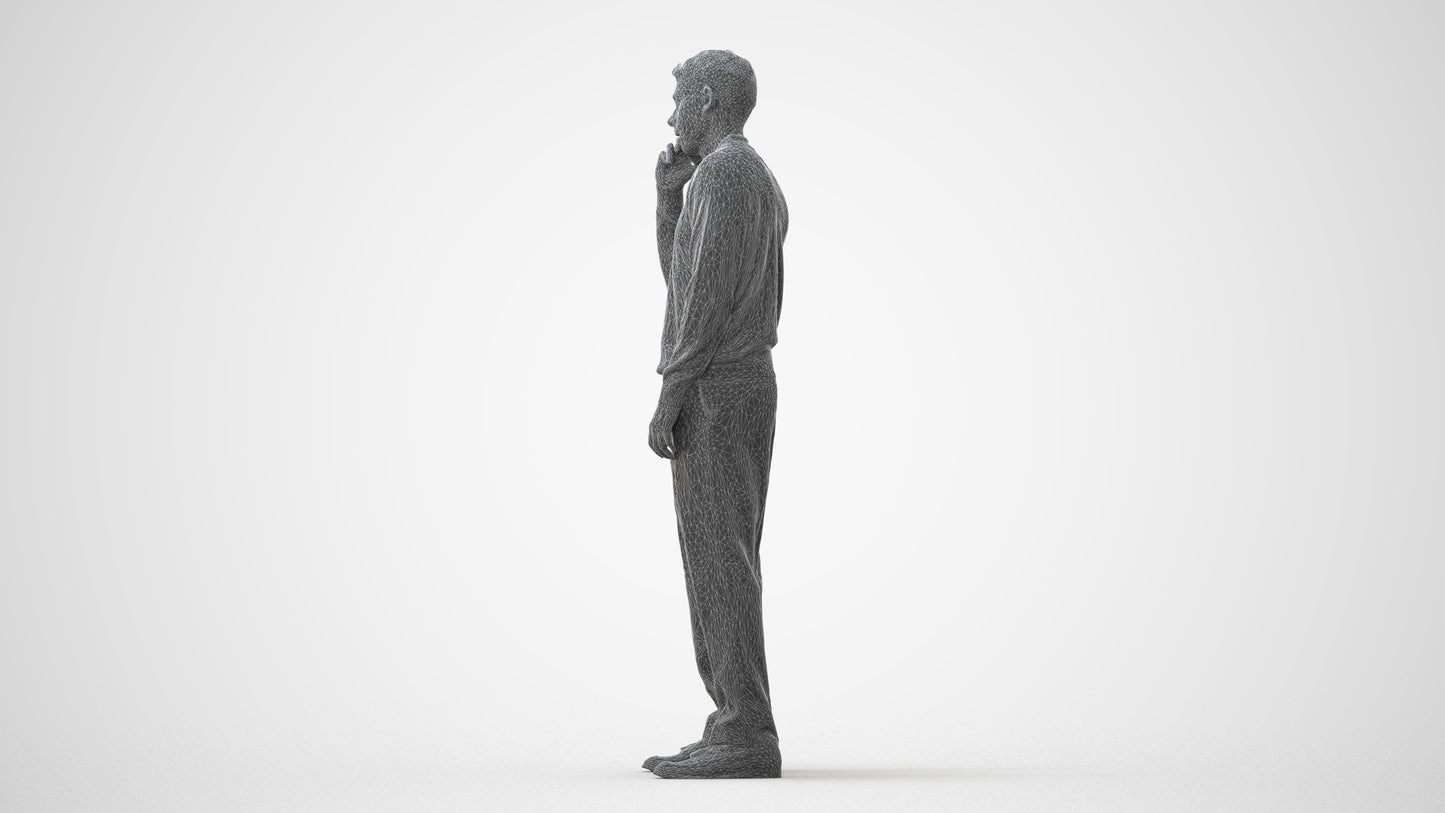 realistic 3D people man casual standing, render-ready for V-Ray and Corona, FBX OBJ, square thumbnail