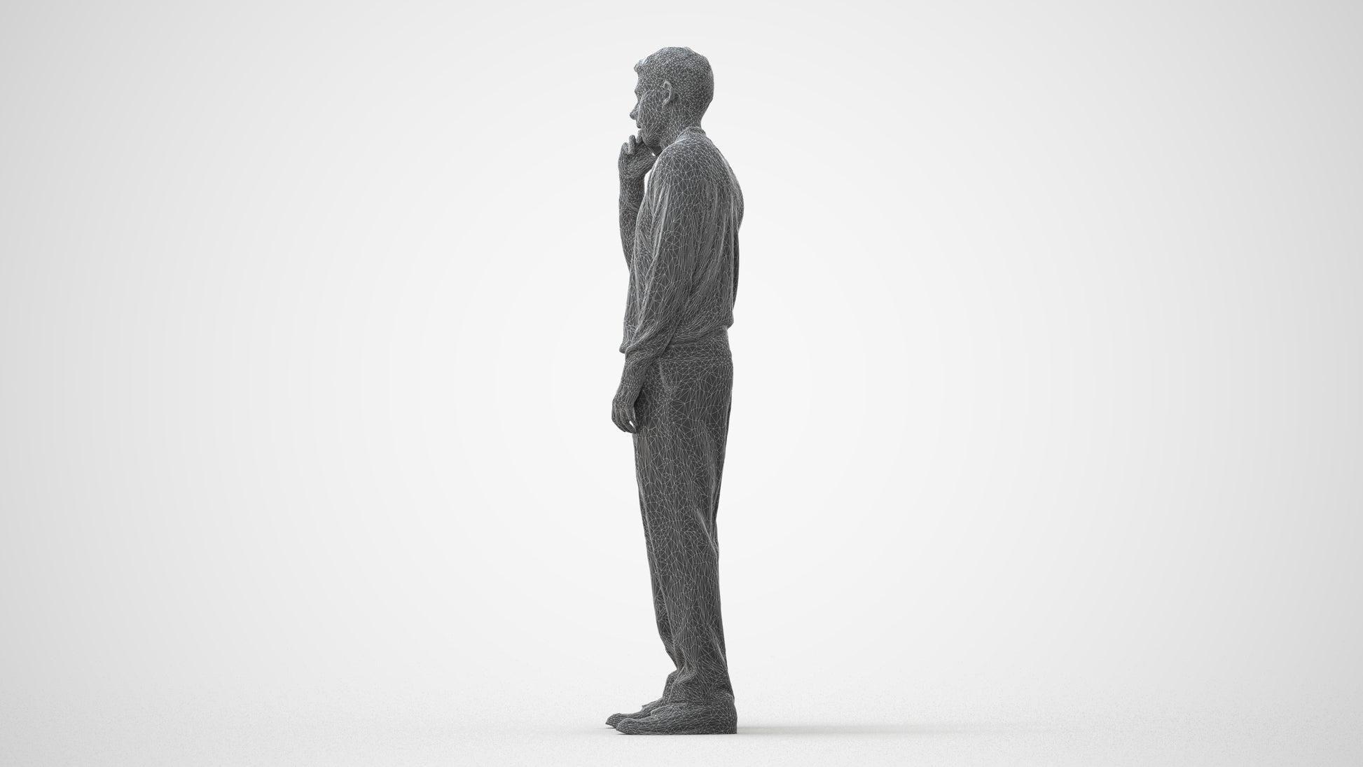 realistic 3D people man casual standing, render-ready for V-Ray and Corona, FBX OBJ, square thumbnail
