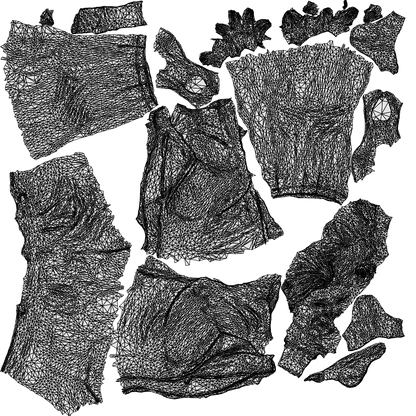 scanned 3D woman business standing, photogrammetry people for Enscape and V-Ray, wireframe top-down view