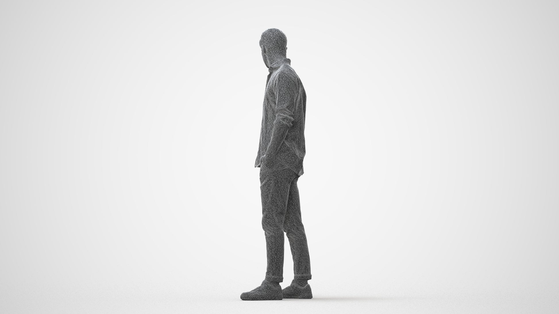 realistic 3D people man casual standing, render-ready for V-Ray and Corona, FBX OBJ, square thumbnail