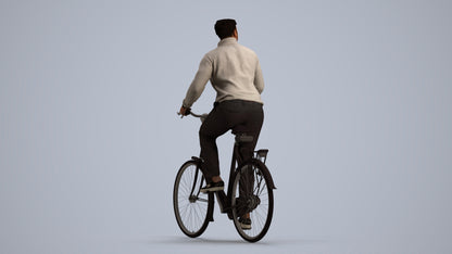 realistic 3D people man casual sitting, render-ready for V-Ray and Corona, FBX OBJ, front view render