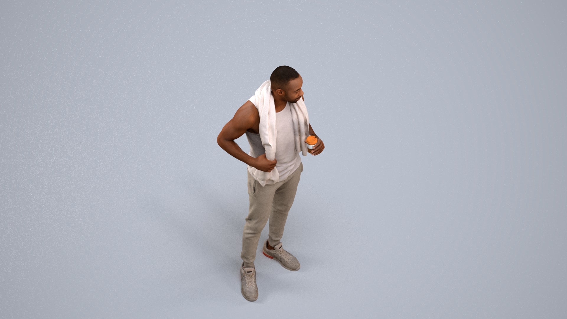 realistic 3D people man casual sport, render-ready for V-Ray and Corona, FBX OBJ, back view render