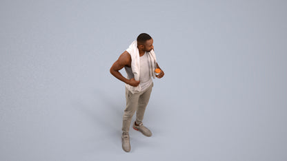 realistic 3D people man casual sport, render-ready for V-Ray and Corona, FBX OBJ, back view render