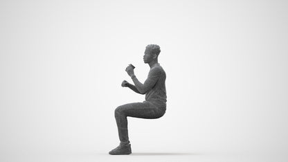 3D human model man casual business, photogrammetry scanned person for archviz, square thumbnail