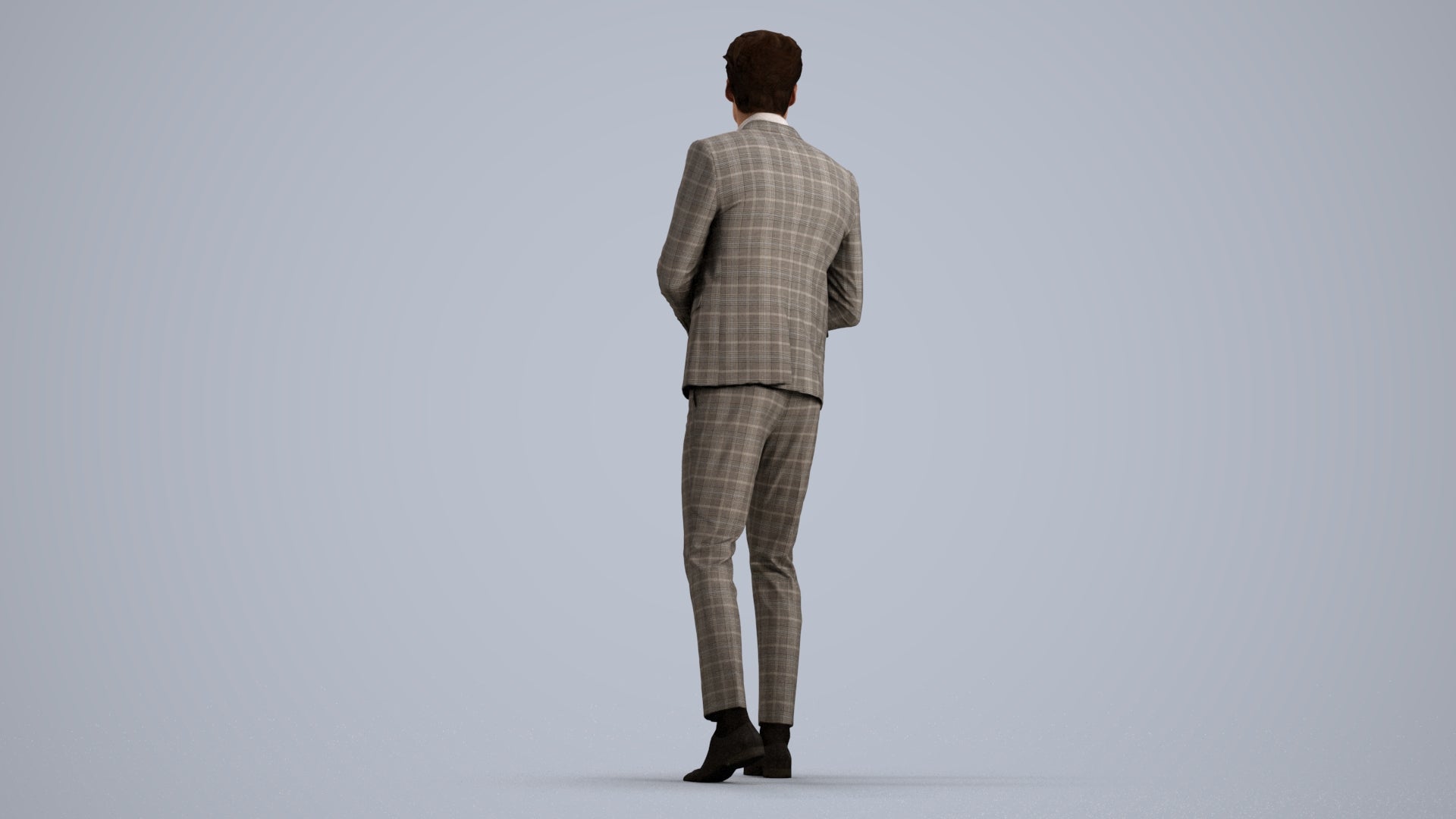 photogrammetry 3D man business, realistic human model archviz FBX, front view render