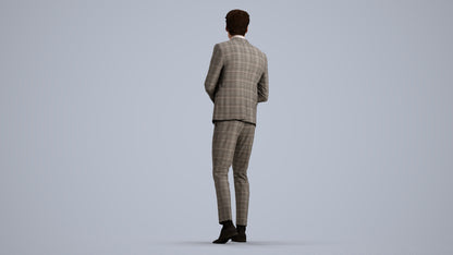 photogrammetry 3D man business, realistic human model archviz FBX, front view render